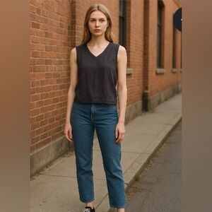 Amanda Smith Blue Sleeveless Tank Top